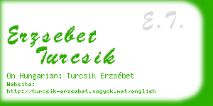 erzsebet turcsik business card